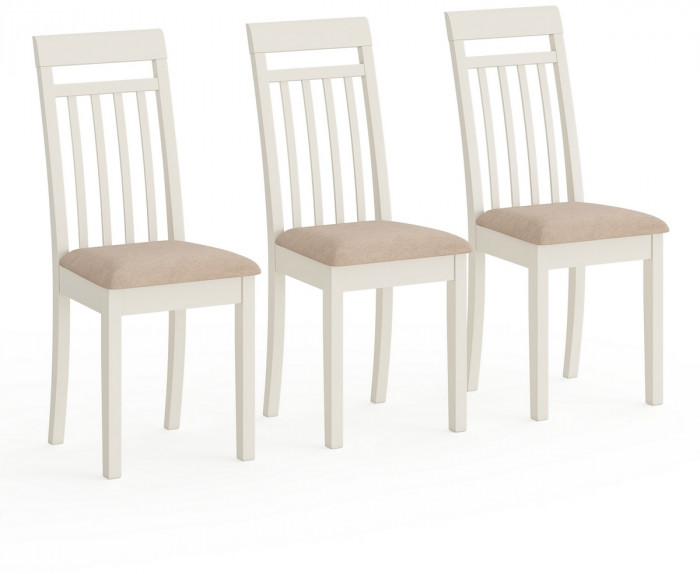 Три стула Мебель--24 Гольф-11 разборных, цвет слоновая кость, обивка ткань велюр бежевый 05, ШхГхВ 40х40х100 см., от пола до верха сиденья 47 см.