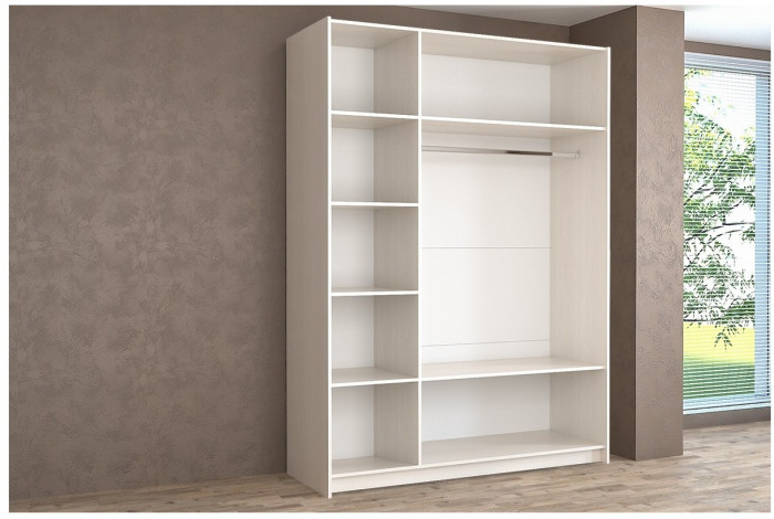 Шкаф-купе Иннэс-5 1400 Ф3/Ф3, Бодега белая