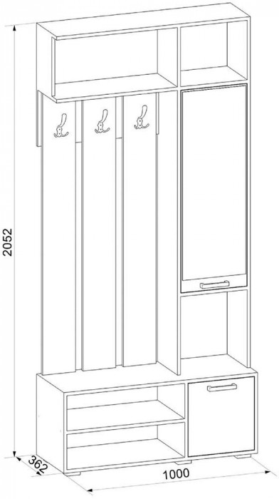 Ивушка 23 Прихожая Бодега Темный / Светлый