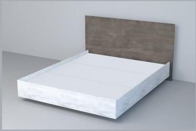 Кровать 1,4 арт.031 (ЛДСП) ЛН. (Бетон Светлый/Камень Темный)