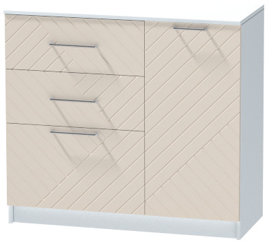 Комод №2 "Иннэс-7", Белый/Тирамису матовый