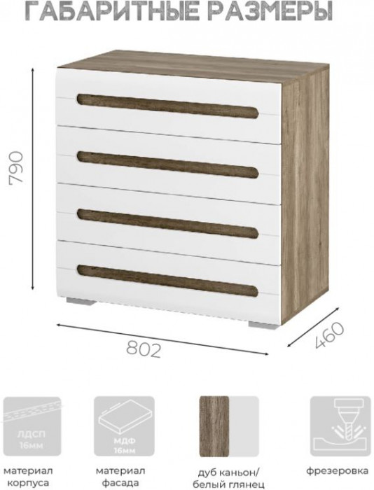 Спальня "Наоми" КМ-09 дуб каньон/белый глянец МF07