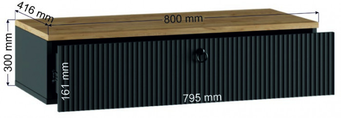 Консоль подвесная Ника, Эйхория, Графит