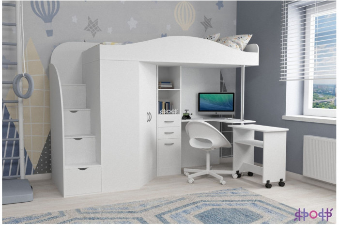 Кровать-чердак Юниор 4 (Винтерберг/Лайм)