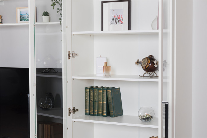 Валенсия Гостиная № 078, ЛДСП белый шагрень/МДФ белый шагрень