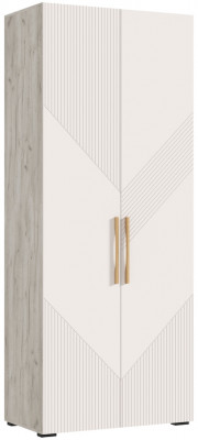 Шкаф 2-х створчатый 900 Ирис, Крафт серый/Кашемир