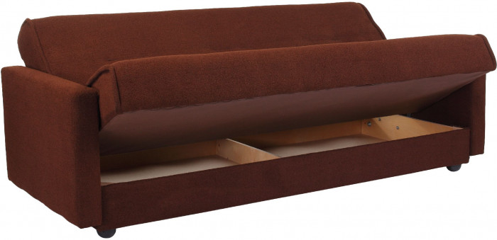 Раскладной диван-кровать, прямой, книжка, цвет коричневый, Милан 120