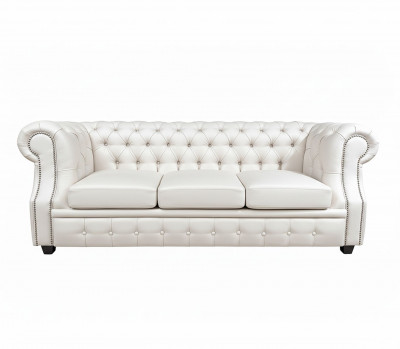 Диван Честер ЛОФТ 3-х местный, белый