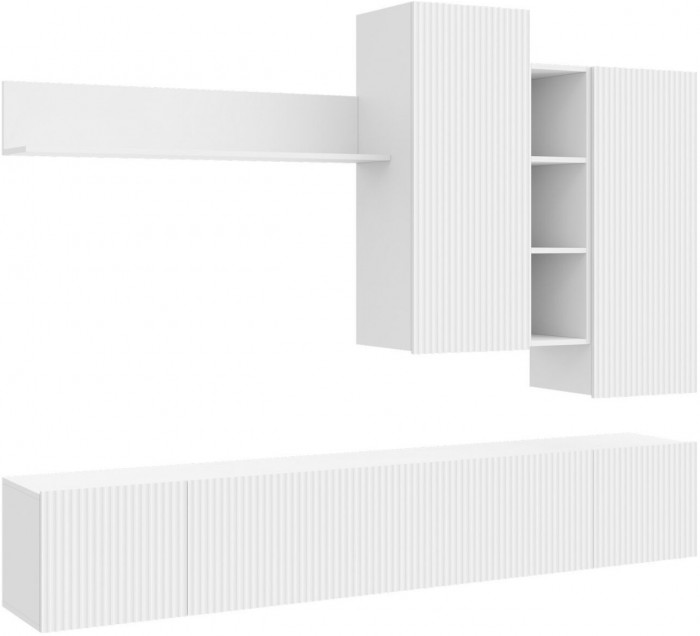 Гостиная Сканди белый/белый глянец (Белый / Белый глянец)