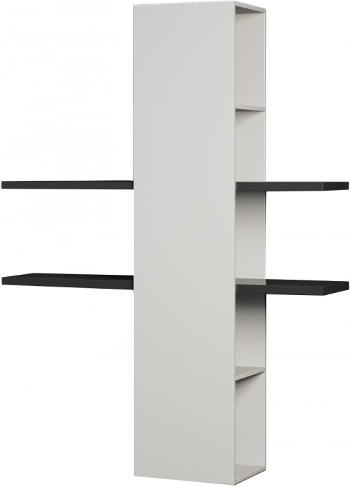 Полка навесная Альда, Белый глянец/Черный глянец