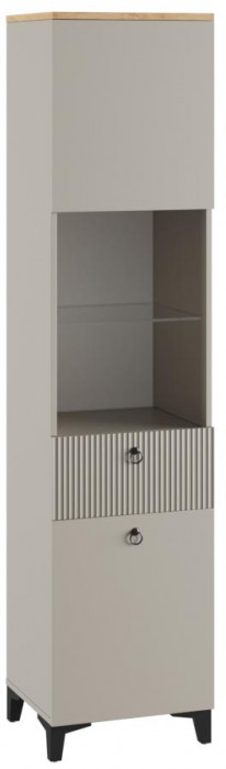 Шкаф со стеклом Ника 400, Бежевый, Кашемир