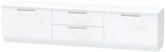 Тумба-4 под ТВ напольная "Иннэс-7", Белый/Белый глянец