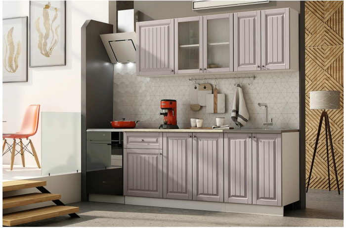 Кухня Хозяюшка МДФ 1800 (Фисташка, Белый)