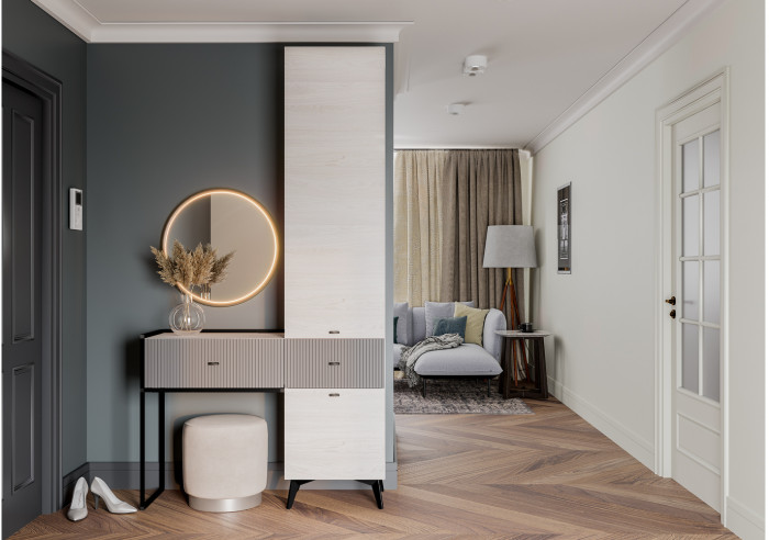 Прихожая Норд ПР-06, Ясень белый, Маренго