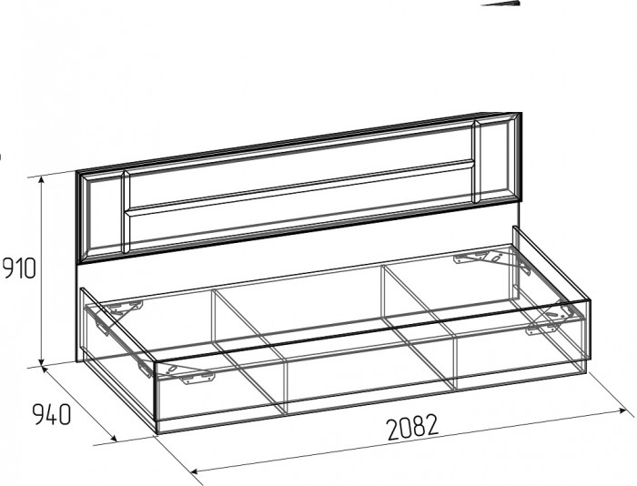 Кровать Аурелио 80, Блэквуд Сатиновый - Белый