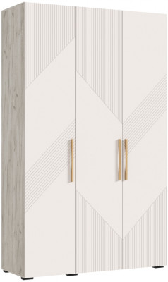 Шкаф 3-х створчатый 1350 Ирис, Крафт серый/Кашемир