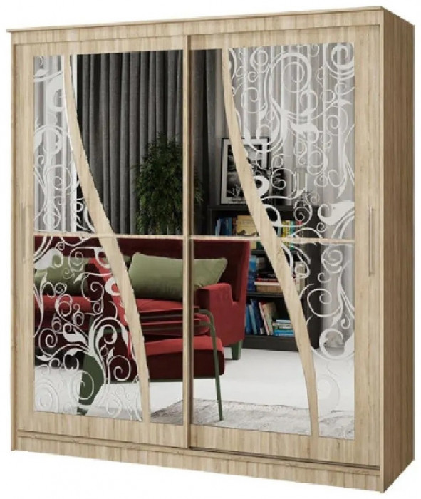 Шкаф-купе Элегант 2 1700 (Сандал светлый)