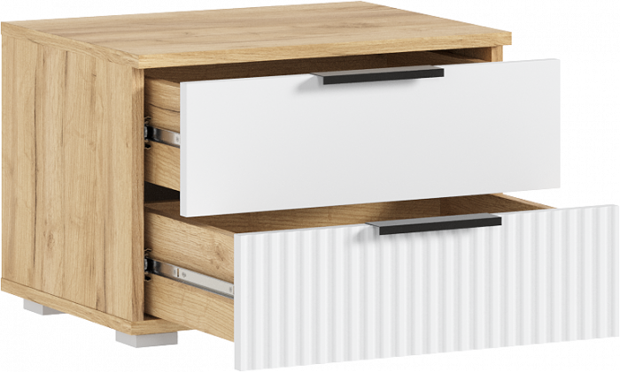 Марвэл Тумбы прикроватные 2шт, Дуб крафт/Браш вайт