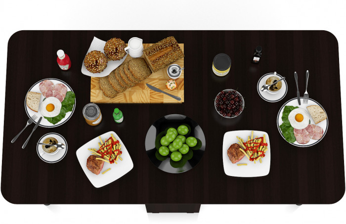 Стол-книжка обеденный МД-СО-04, цвет венге/ножки хром, ШхГхВ 170х90х74 см., 34х90х74 см. сложенный (Мебельный Двор)