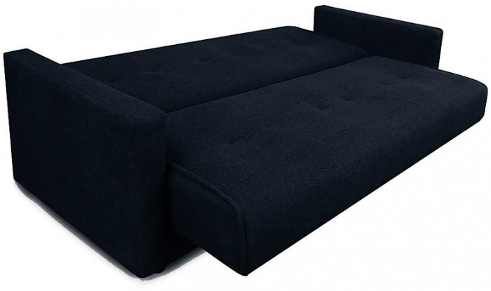 Раскладной диван-кровать, прямой, книжка, цвет черный, Милан 120
