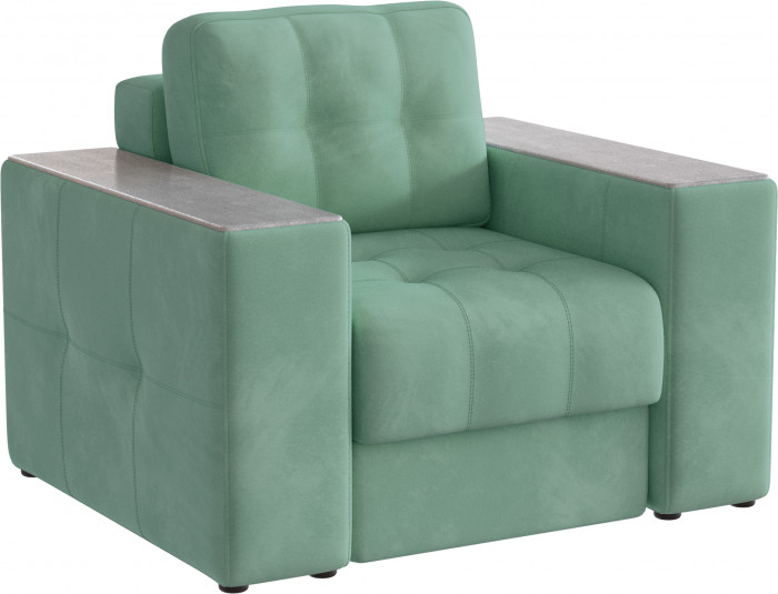 Кресло Нави, Мятный/Холст белый МДФ