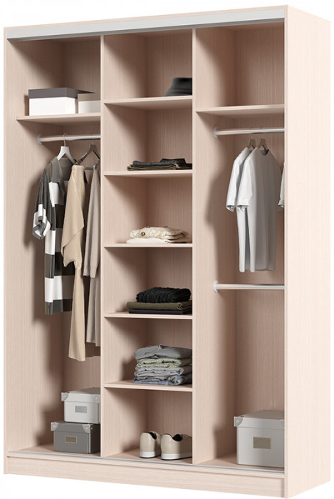 Альянс 1,5 м шкаф-купе (1500*2200*610 мм) дуб белфорд/дуб белфорд