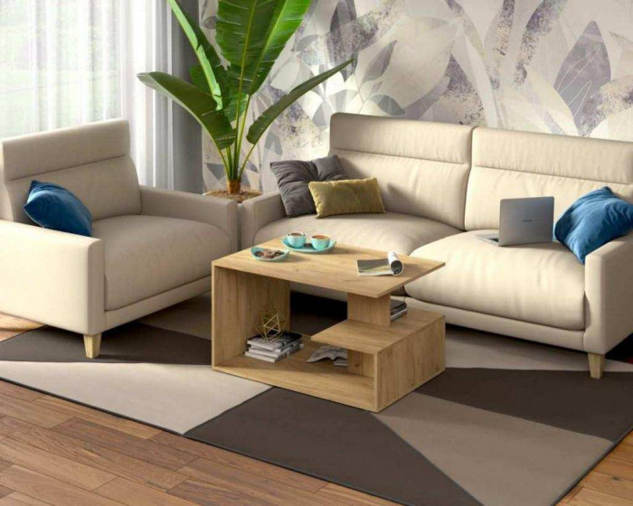 Стол журнальный СЖ-4 дуб крафт золотой