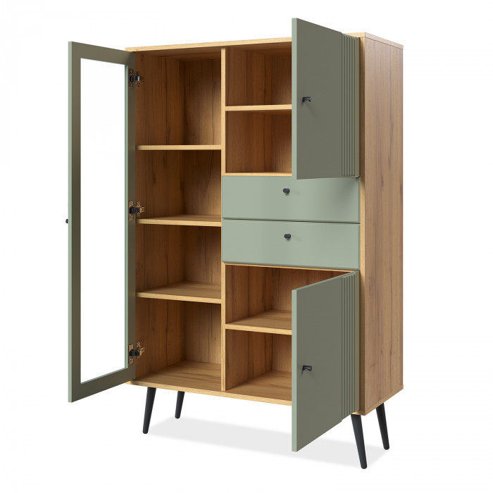 Шкаф низкий (1 стеклодверь)  Вега Саксония