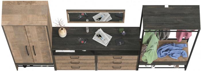 Трувор Прихожая 235, дуб гранж песочный/интра