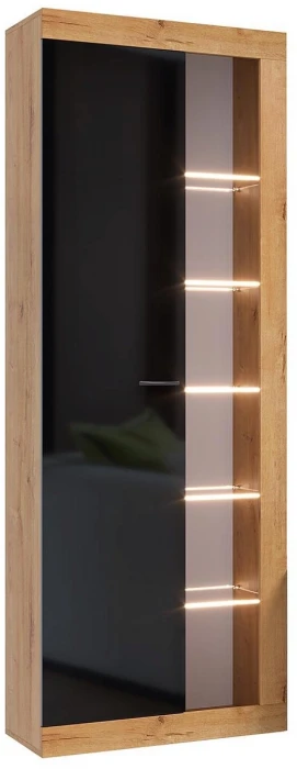 Прага Модульная Гостиная, вариант №2, вотан/Черный глянец