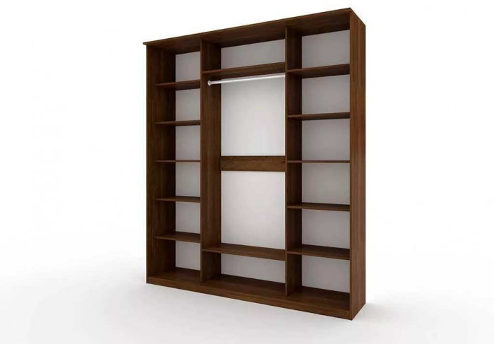 Шкаф купе Модерн 2076х600 3-х дверный 3-х секционный фотопечать №4 венге