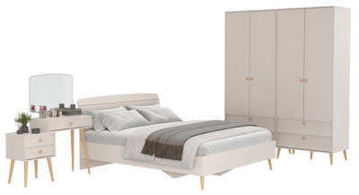 Афина Спальня 17-1600, цвет кашемир серый, сп.м. 1600х2000 мм., б/м, основание есть - фанера