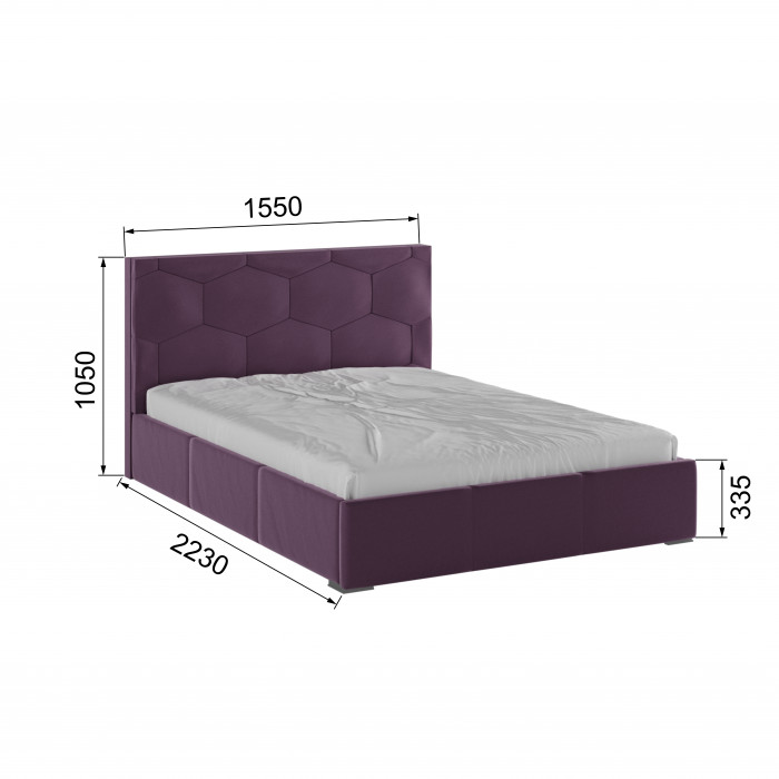 Манука Кровать интерьерная 140 винный, ортопед