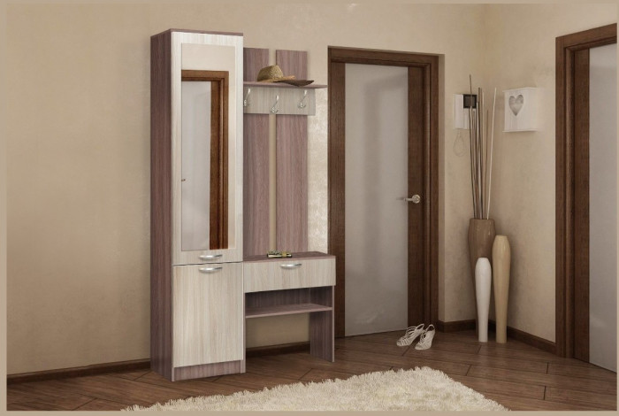 Прихожая Иннэс-3 (Камень Темный/Бетон Светлый)