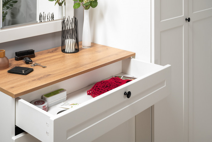 Остин Прихожая 48, белый шагрень/дуб крафт золотой