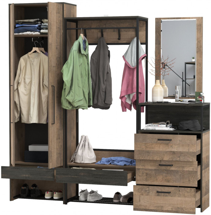 Трувор Прихожая 236, дуб гранж песочный/интра