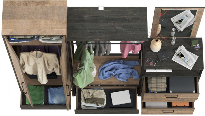 Трувор Прихожая 236, дуб гранж песочный/интра