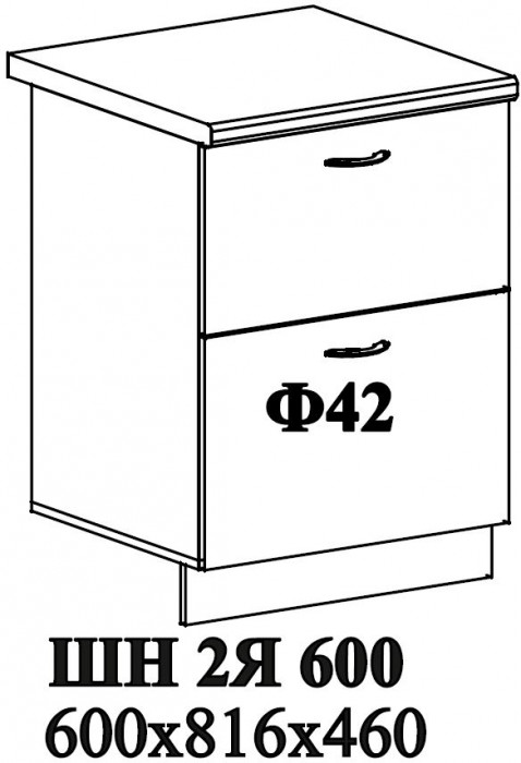 Ф-42 Катрин (ШН2Я 600) МДФ софт вайт