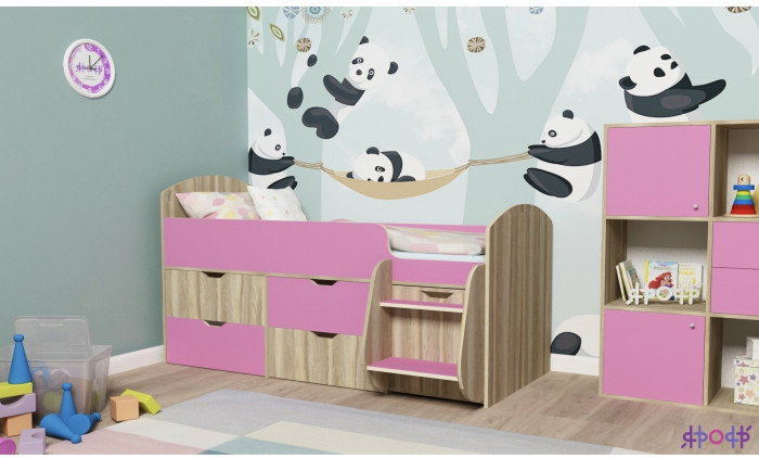 Кровать-чердак Малыш 7 (Винтерберг/Ирис)