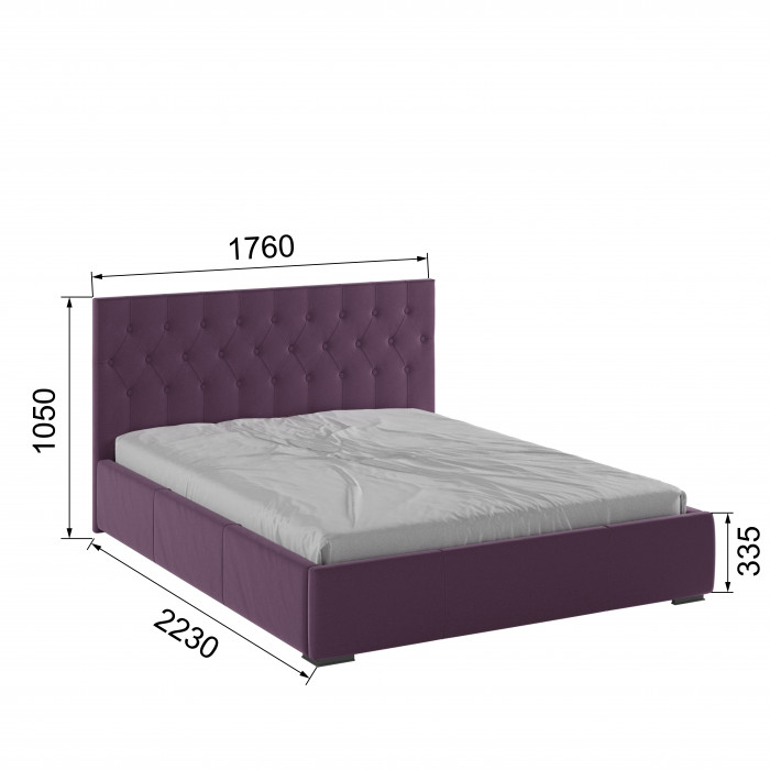 Октавия Кровать интерьерная 160 винный ромб, ПМ