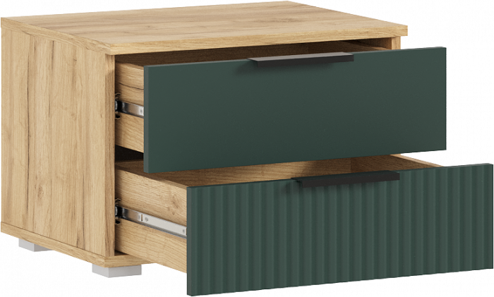 Марвэл Тумбы прикроватные 2шт, Дуб крафт/Браш мени грин