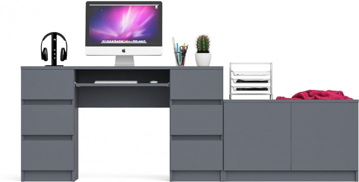 Мори компьютерный стол МС-2 + Тумба МА900.1, графит