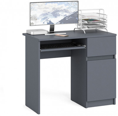 Мори Стол компьютерный МС-1 правый, цвет графит, ШхГхВ 90х50х76,6 см., выдвижной ящик справа, НЕ универсальная сборка