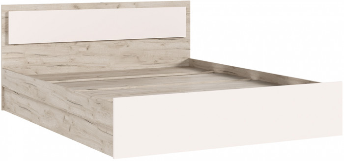 Кровать 1,6м с настилом ЛДСП Мартина, Дуб крафт серый/Кашемир