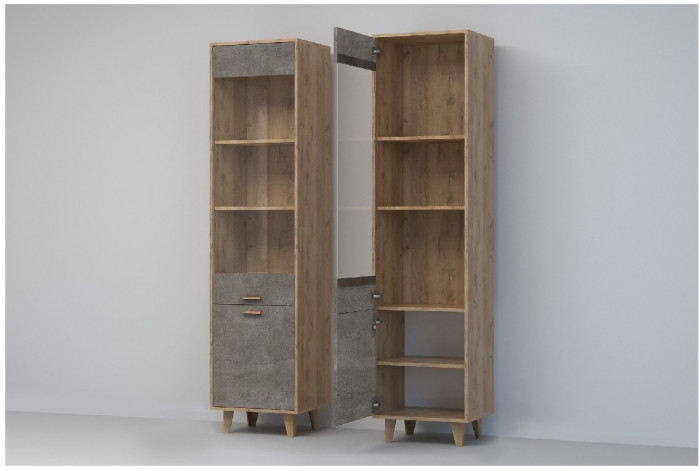 Эго Пенал ПС-1 НГ (Глянец Белый/Дуб Крафт Золотой)