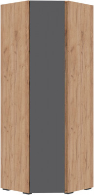 Хелен ШК 04 Шкаф угловой (0,748х2,100х0,748) серый графит/дуб крафт золото