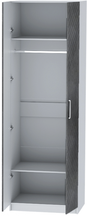 Шкаф двухдверный №1 "Иннэс-7" - Белый/Бетон графит