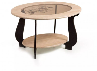 Стол журнальный СЖ-25 с рисунком Р-2/дуб/венге