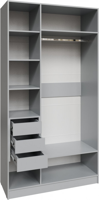 Шкаф Мадрид (1,2) с 3 ящ. внутри без зеркала, Камень серый