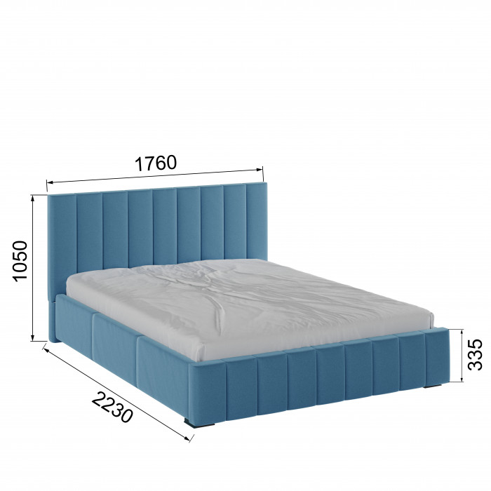 Нега Кровать интерьерная 160 светло-голубой, ортопед